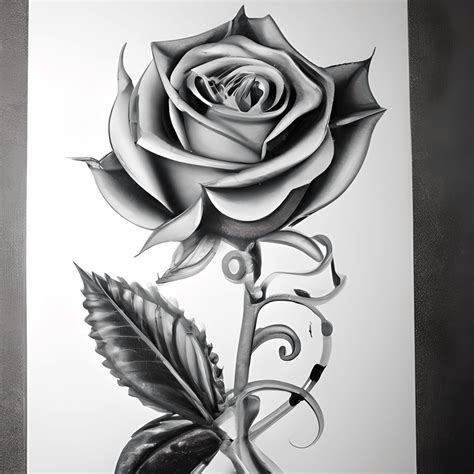 Chicano Style Rose Tattoo Drawing Creative Fabrica