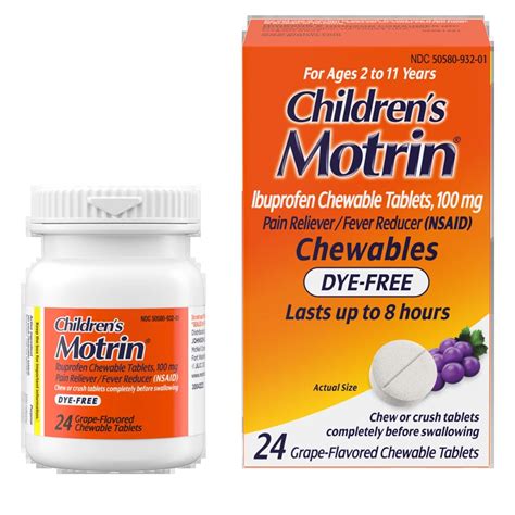 Children S Motrin Chewable Ibuprofen Tablets For Pain Relief Fever Children S Motrin Chewable Ibuprofen Tablets For Pain Relief Fever