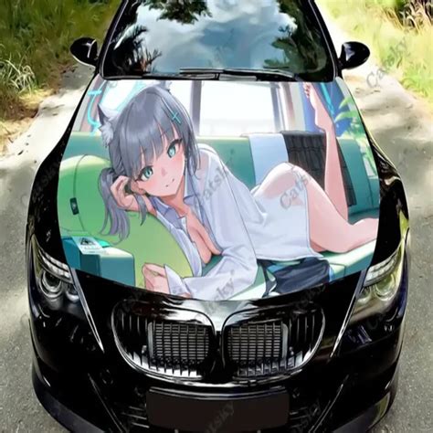 Chngxjc Sexy Sunaookami Shiroko Girl Car Hood Vinyl Stickers Wrap Chngxjc Sexy Sunaookami Shiroko Girl Car Hood Vinyl Stickers Wrap
