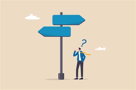 Choosing Between 2 Choices Make Decision To The Left Or Right