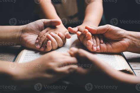 Christian Family Praying Together Concept Child And Mother Worship God Christian Family Praying Together Concept Child And Mother Worship God