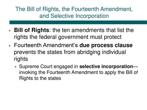 Civil Liberties Incorporation Of The Bill Of Rights Fourteenth