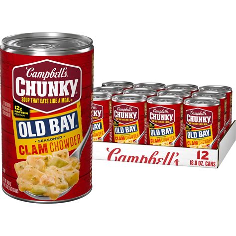 Clam Chowder Campbell S Chunky Old Bay 18 8 Ounce Can Pack Of 18 18 Soups Canned