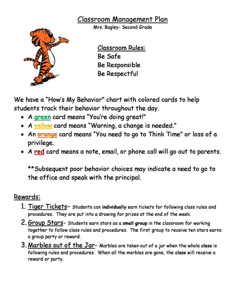 Classroom Behavior Management Plan Examples Classroom Behavior Management Plan Examples