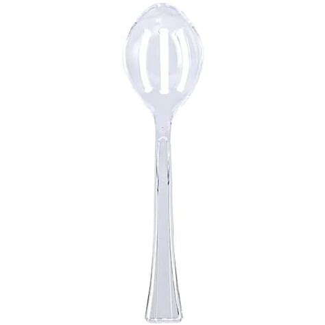 Clear Heavyweight Plastic Slotted Salad Serving Spoon