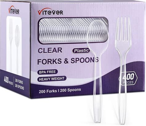 Clear Plastic Forks Clear Plastic Spoons Heavy Duty Disposable Spoons Utensils Clear Plastic Silverware Bulk For Party Birthday Wedding Thanksgiving Plastic Spoons Heavy Duty