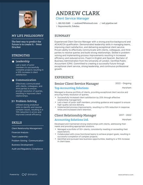 Client Services Manager Resume Examples Top Cv Templates