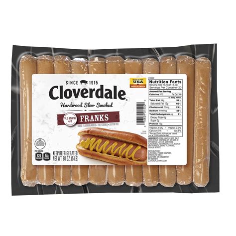 Cloverdale Hot Dogs 75 Inch Franks 41 Us Foods Chef Store