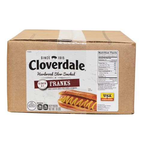 Cloverdale Meat Hot Dogs 6 Inch 4 1 Franks 5 Lb Shipt