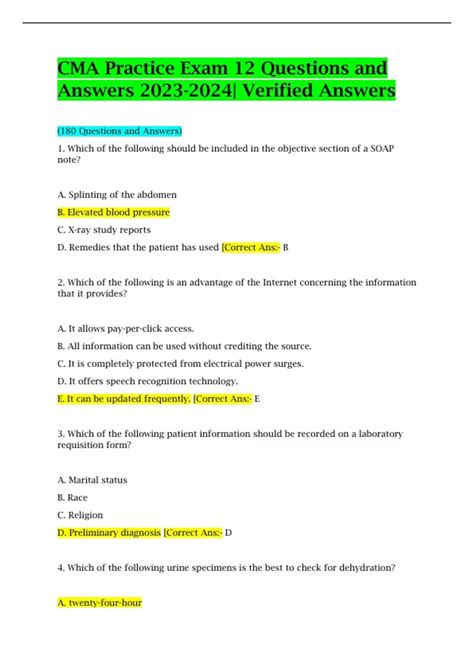 Cma Practice Test 2025 Free Jacob Rodrigo