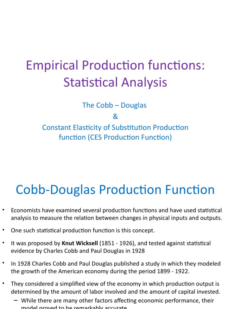 Cobb Douglas Production Function Pdf