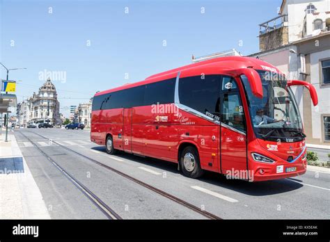 Coimbra Portugal Historic Center Downtown Bus Red Turilux Charter Motor