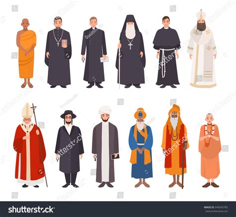 Collection Of Monks Priests And Religious Leaders Of Catholic And
