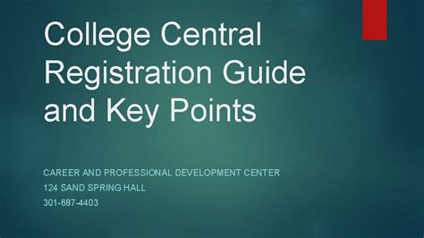 College Central Registration Guide And Key Points Career And