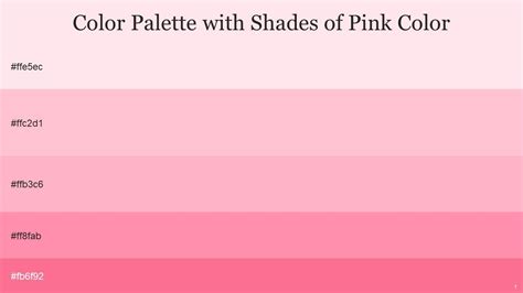 Color Palette With Five Shade Lavender Blush Pink Pink Pink Salmon