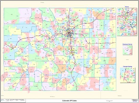 Colorado State Zipcode Laminated Wall Map Ebay
