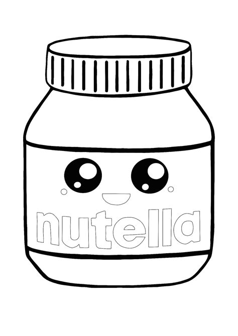 Coloriage Kawaii Nutella Coloriage Food Gratuit Imprimer Dessin