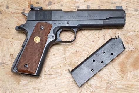 Colt Government Model 1911 45Acp Police Trade In Pistol With Gold