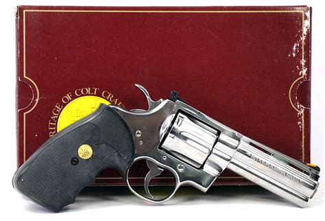 Colt Python Bright Stainless 357 Mag Revolver Collectible With Box 1989