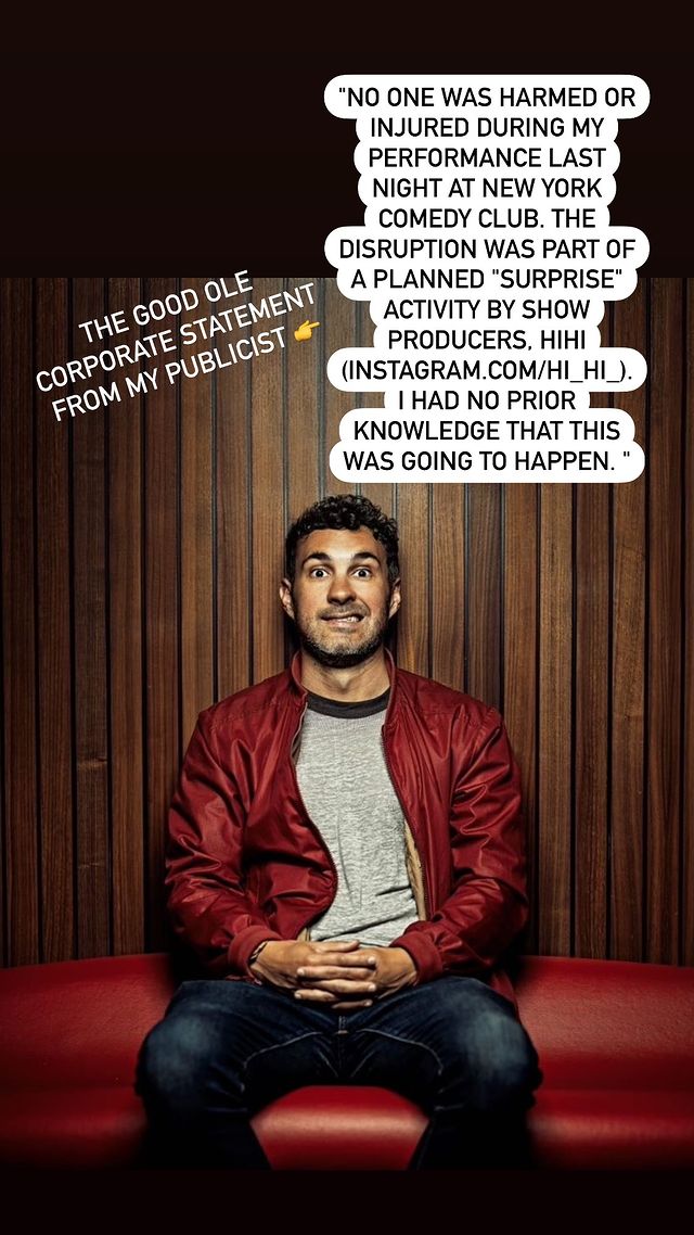 Comedian Mark Normand Admits Show S Disruption Was Planned Surprise Comedian Mark Normand Admits Show S Disruption Was Planned Surprise