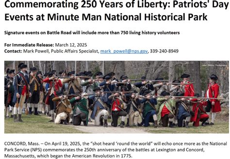 Commemorating 250 Years Of Liberty Patriots Day Events At Minute Man National Historical Park Visit Concord
