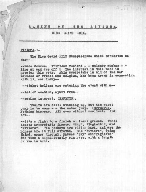 Commentary Racing On The Riviera News On Screen