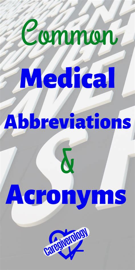 Common Medical Abbreviations And Acronyms Caregiverology, 55% Off