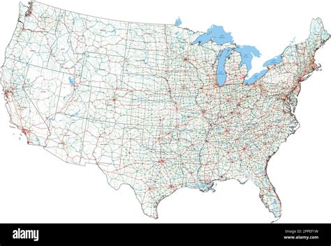 Complex Usa Road Map With Interstates U S Highways And Main Roads