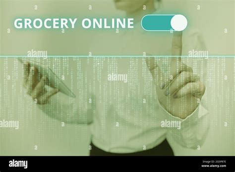 Conceptual Display Grocery Online Concept Meaning Digital Version Of