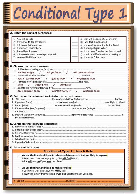 Conditional Type 1 Worksheet Free Esl Printable Worksheets Made By