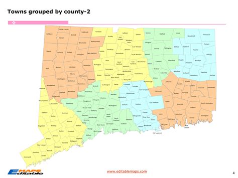 Connecticut Town Map Editable Powerpoint Maps