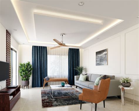 Contemporary Peripheral False Ceiling Design Livspace