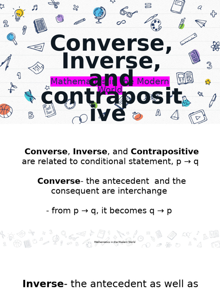 Converse Contrapositive Inverse Explained