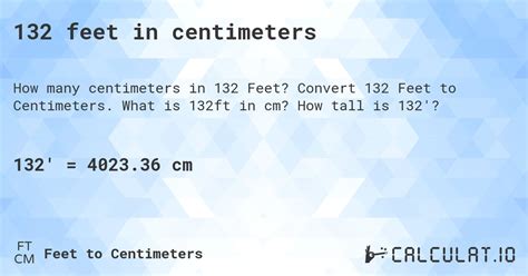 Convert 132 Cm In Feet And Inches
