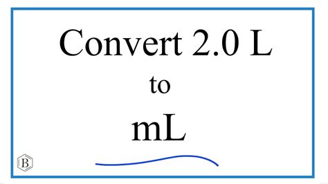 Convert 2 L To Ml 2 Liters To Milliliters Youtube