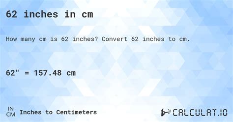 Convert 62 Inches To Cm 62 Inches In Cm How To Measure