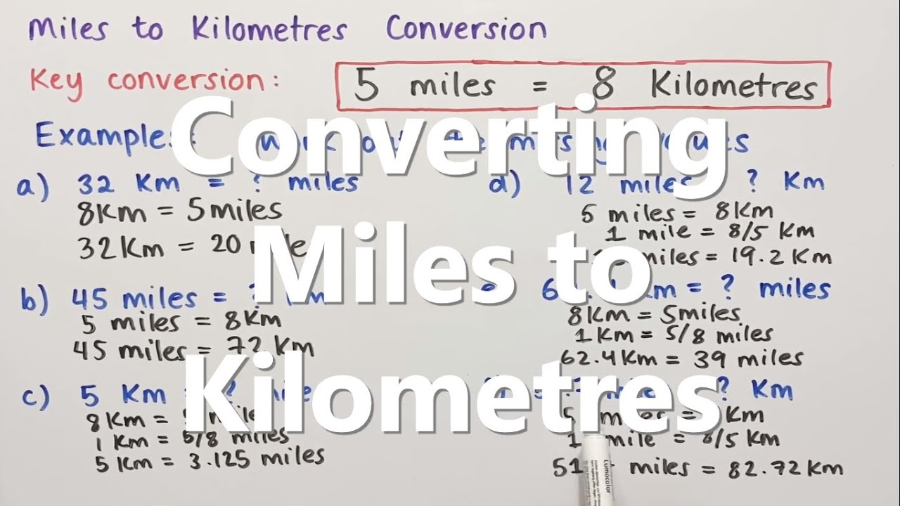 Convert Kilometer To Mile Km To Mile Example And Formula Youtube