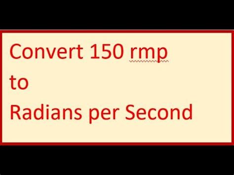 Convert Rpm To Radians Per Sec A2 Youtube Convert Rpm To Radians Per Sec A2 Youtube