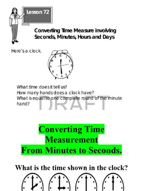 Converting Time Measurement Seconds To Minutes Pdf