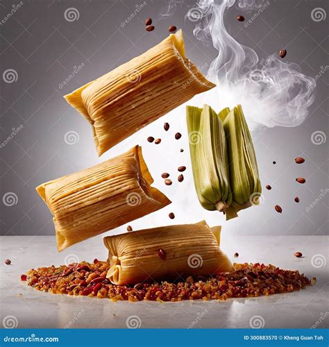 Corn Husk Wrapped Tamales Traditional Mexican Cuisine Royalty Free