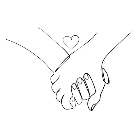 Couple Holding Hands Drawing