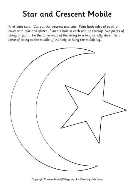 Crescent Moon And Star Printable Template Prntbl