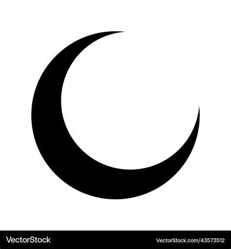Crescent Moon Symbol Icon Design Royalty Free Vector Image