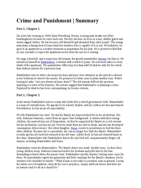 Crime And Punishment Short Summary Crime And Punishment Part 1