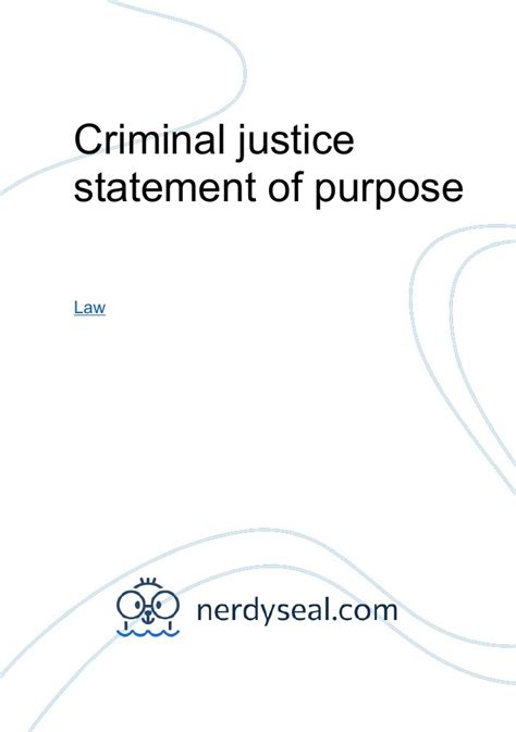 Criminal Justice Statement Of Purpose 326 Words Nerdyseal