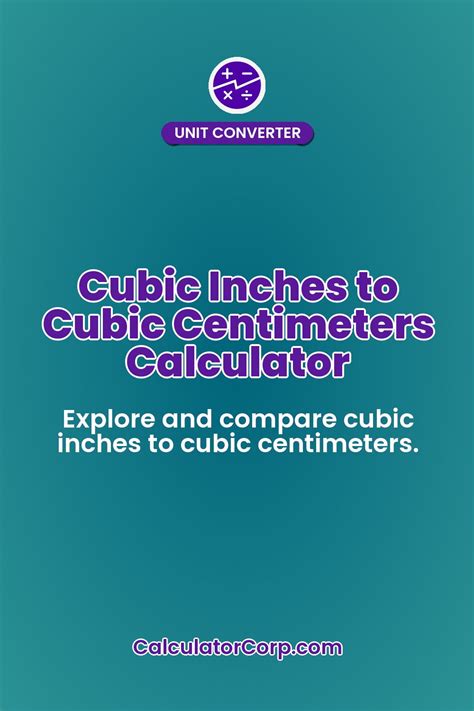 Cubic Centimeters to Cubic Inches Conversion Guide