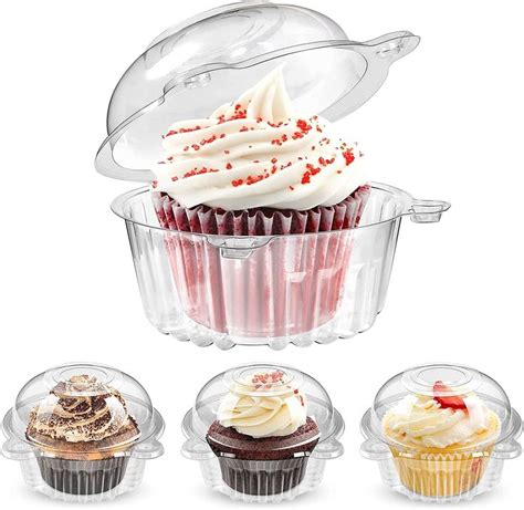 Cupcake Boxes Individual Plastic 100 Pack Individual Cupcake