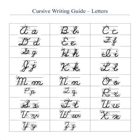 Cursive Writing Template 8 Free Word Pdf Documents Download