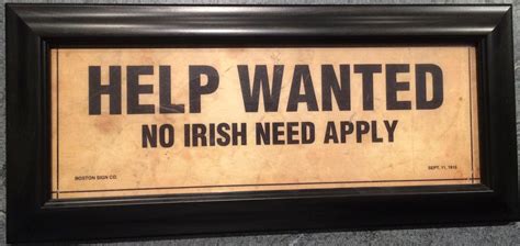Custom Framed Help Wanted No Irish Need Apply Sign Reprint From Custom Framed Help Wanted No Irish Need Apply Sign Reprint From