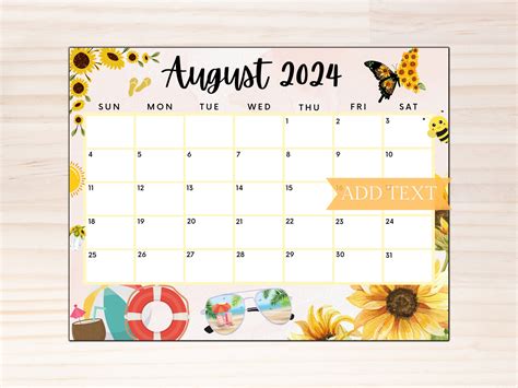 Cute August 2024 Calendar Dates Calli Coretta